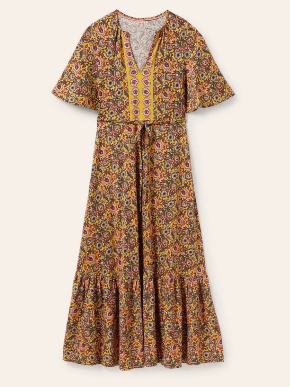 BODEN Notch Neck Jersey Maxi Dress